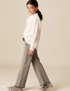 Clearance PantalÓn wide leg vaquero gris claro Denim|Pantalones