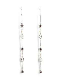 New PENDIENTE CADENA PERLA PLATEADO Pendientes