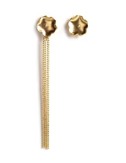 Discount PENDIENTE FLOR CADENA DORADO Pendientes