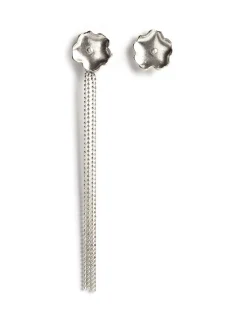 Shop PENDIENTE FLOR CADENA PLATEADO Pendientes
