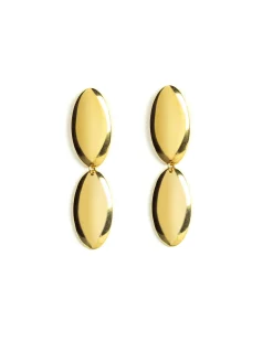Cheap PENDIENTE ÓVALO DORADO Pendientes