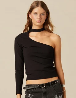 Store TOP ASIMéTRICO ABERTURA ESCOTE NEGRO Tops