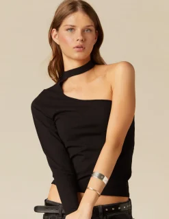 Store TOP ASIMéTRICO ABERTURA ESCOTE NEGRO Tops