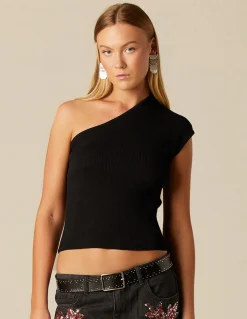 Cheap TOP ASIMéTRICO CANALé NEGRO Tops