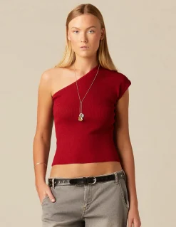 Sale TOP ASIMéTRICO CANALé ROJO Tops