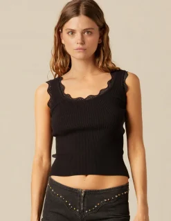 New TOP CANALé ENCAJE NEGRO Tops