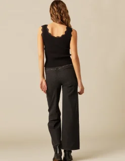 New TOP CANALé ENCAJE NEGRO Tops