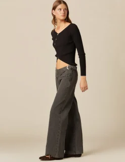 Online TOP CRUCE BOTONES NEGRO Tops