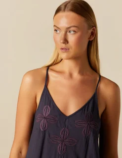 Clearance VESTIDO AZUL TIRANTES BORDADO Vestidos