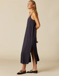 Clearance VESTIDO AZUL TIRANTES BORDADO Vestidos