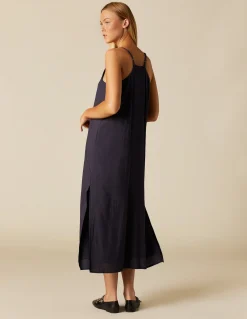Clearance VESTIDO AZUL TIRANTES BORDADO Vestidos