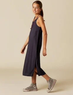 Online VESTIDO AZUL TIRANTES BORDADOS Vestidos